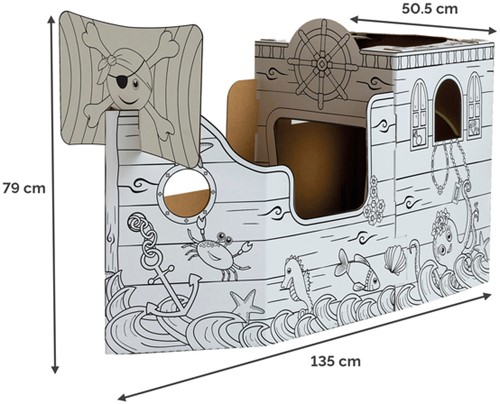 Kartonnen Piratenschip XL Bankers Box Play inkleurbaar-2