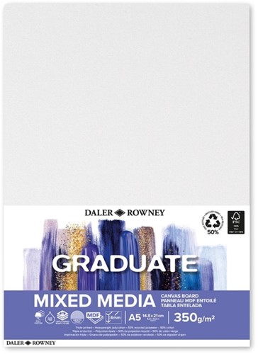 Canvasboard Daler-Rowney Graduate mixed media A5 wit