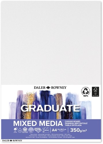 Canvasboard Daler-Rowney Graduate mixed media A4 wit