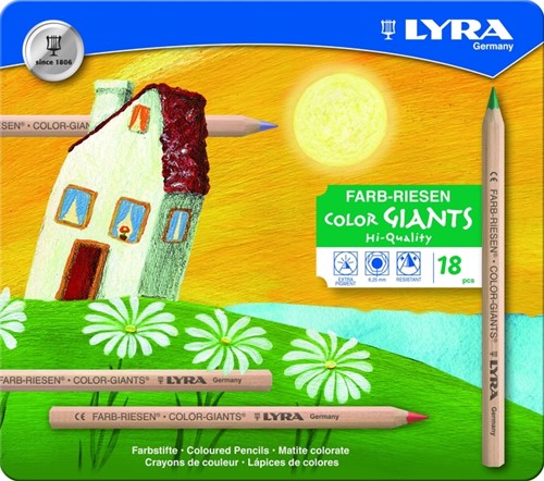 Kleurpotlood LYRA Color Giants Nature blik à 18 kleuren