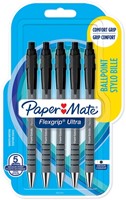 Balpen Paper Mate Flexgrip Ultra medium zwart blister à 5 stuks