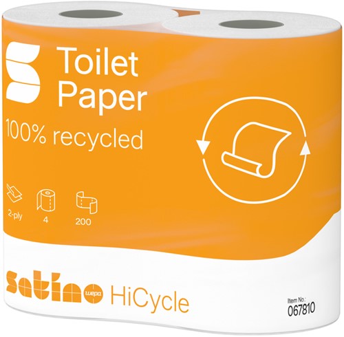 Toiletpapier Satino MT1 HiCycle 2-laags 4x200 vel wit 067810-3