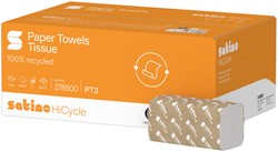 Handdoek Satino PT3 HiCycle v-vouw 2-laags 250x230mm 20x160 vel wit 278500