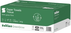 Handdoek Satino PT2 GreenGrow z-vouw 2-laags 206x240mm 25x150 vel naturel 278610