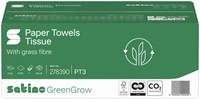 Handdoek Satino PT3 GreenGrow v-vouw 2-laags 250x230mm 15x214 vel naturel 278390-2