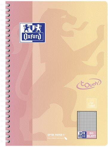 Spiraalblok Oxford Touch B5 gelijnd 160 pagina's assorti
