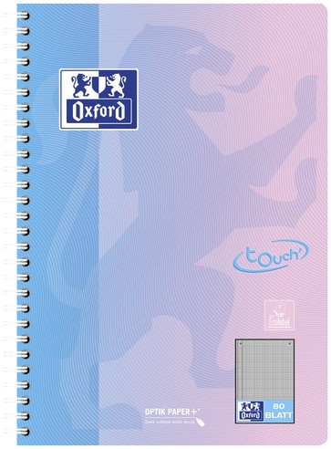 Spiraalblok Oxford Touch B5 gelijnd 160 pagina's assorti-2
