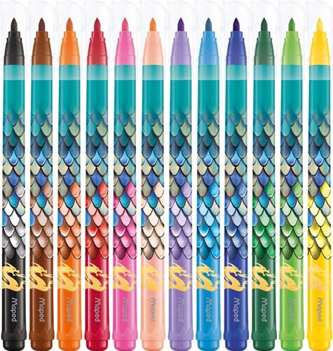Viltstift Maped Dragon set à 12 kleuren-2