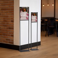 Infostandaard Europel metaal met acryl bord A4 zwart-3