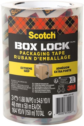 Verpakkingstape Scotch Box Lock 3950-EF 48mmx50m 3 stuks