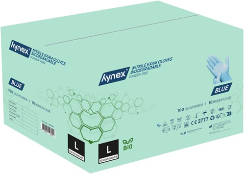 Handschoen Hynex nitril Bio L blauw 3.5gr 100 stuks-3