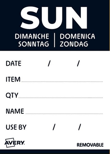 Etiket Avery HACCP zondag-zwart 40x56mm 500 stuks-2