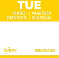 Etiket Avery HACCP dinsdag-geel 25x25mm 1000st-2