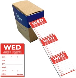 Etiket Avery HACCP woensdag-rood 40x56mm 500st