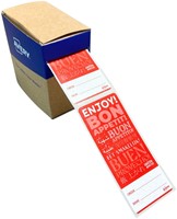 Etiket Avery sluitzegel/breukindicatie rood 40x95mm 250st