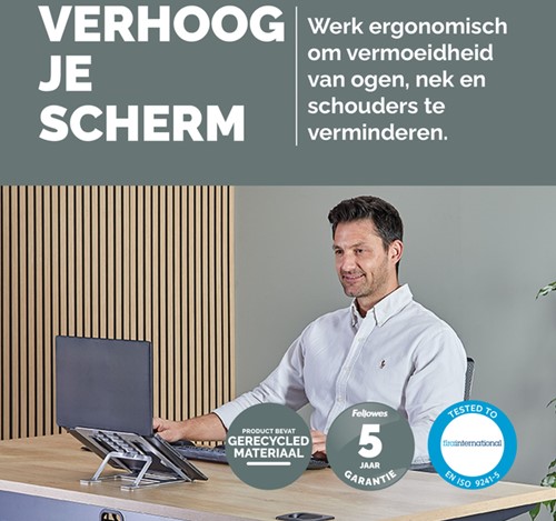 Laptopstandaard Fellowes Alumia zilver-3