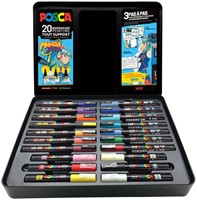 Paintmarker Uni POSCA Manga Hero assorti metalen koffer à 20 stuks-2