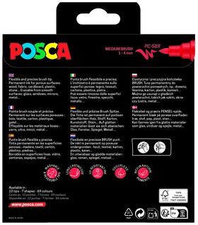 Paintmarker Uni POSCA PC-5BR brushpunt medium set à 8 kleuren-2