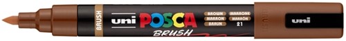 Paintmarker Uni POSCA PC-5BR brushpunt medium bruin