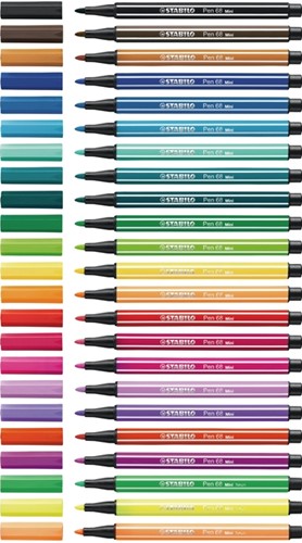 Viltstift STABILO Pen 68 Animal Vibes mini medium assorti 8 stuks-2