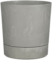 Plantenpot Mica Coco met schotel rond hoogte 23,5 Ø22,5 cm grijs