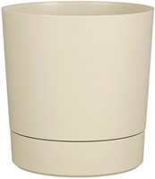 Plantenpot Mica Coco met schotel rond hoogte 23,5 Ø22,5 cm beige