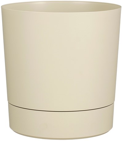 Plantenpot Mica Coco met schotel rond hoogte 23,5 Ø22,5 cm beige