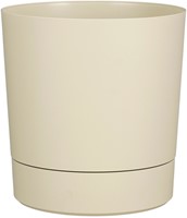 Plantenpot Mica Coco met schotel rond hoogte 29,5 Ø28 cm beige