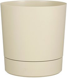 Plantenpot Mica Coco met schotel rond hoogte 29,5 Ø28 cm beige