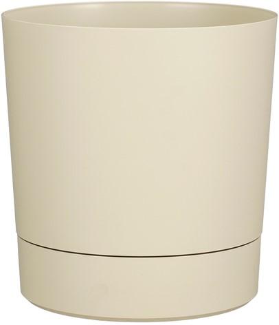 Plantenpot Mica Coco met schotel rond hoogte 29,5 Ø28 cm beige