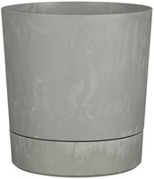 Plantenpot Mica Coco met schotel rond hoogte 29,5 Ø28 cm grijs