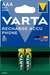 Batterij VARTA oplaadbaar Accu Phone 2x AAA 550mAh