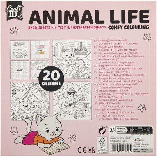 Kleurboek Craft ID Cute & Comfy 20c20cm 4 stuks assorti-2