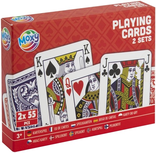 Speelkaarten Moxy set à 2 doosjes met 55 kaarten