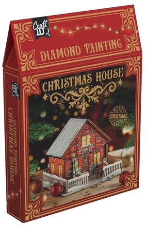 Diamondpaintingkaarten Craft ID Kersthuis 20x20x14cm