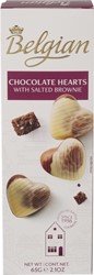 Chocolade The Belgian hartjes brownie gezouten 65 gram
