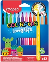Viltstift Maped Color'Peps Long Life 2.0 set à 12 stuks assorti