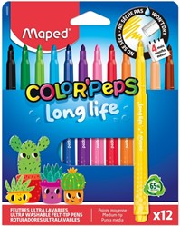 Viltstift Maped Color'Peps Long Life 2.0 set à 12 stuks assorti