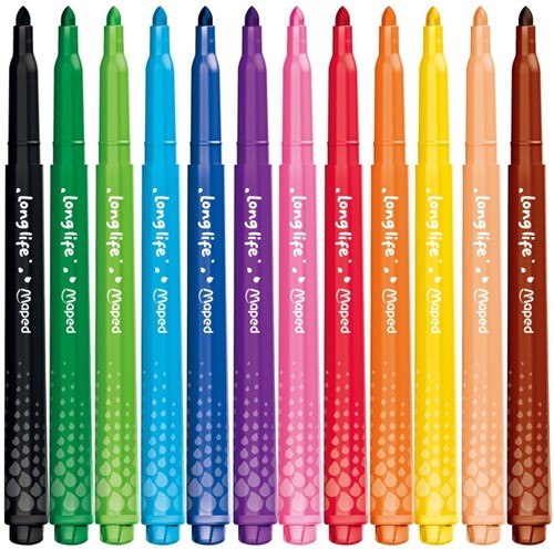 Viltstift Maped Color'Peps Long Life 2.0 set à 12 stuks assorti-2