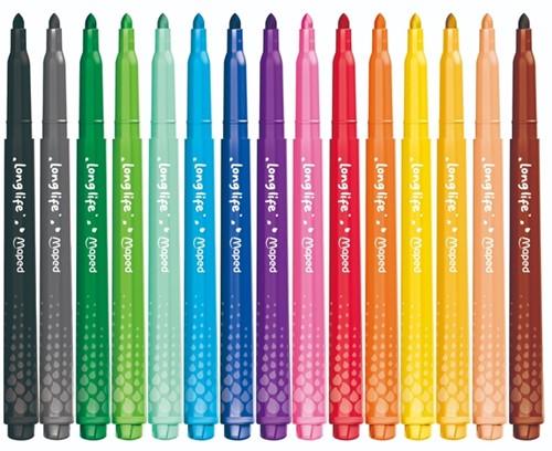 Viltstift Maped Color'Peps Long Life 2.0 doos à 15 stuks assorti-2
