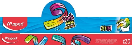 Liniaal Maped Twist 'n Flex Decor Animals 30cm display à 20 stuks assorti-2