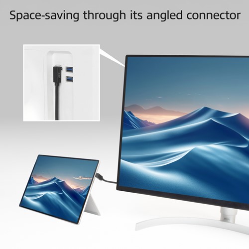 Kabel ACT USB-C hoek boven/beneden 10Gbps 1m-3