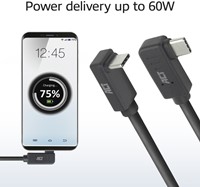 Kabel ACT USB-C hoek links/rechts USB-C hoek boven/beneden 10Gbps 1m-4