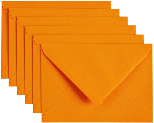 Envelop Papicolor C6 114x162mm oranje pak à 6 stuks