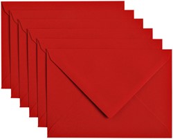 Envelop Papicolor C6 114x162mm rood pak à 6 stuks