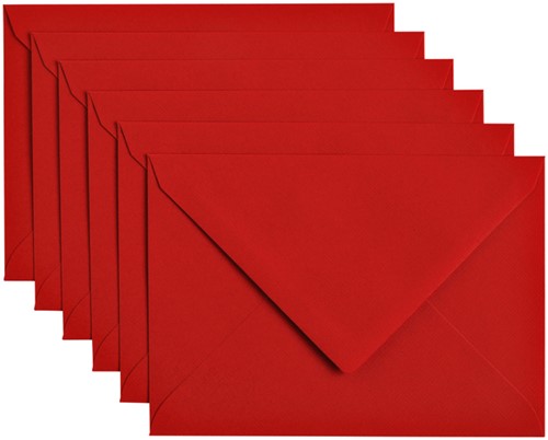 Envelop Papicolor C6 114x162mm rood pak à 6 stuks