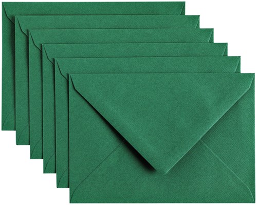 Envelop Papicolor C6 114x162mm dennengroen pak à 6 stuks