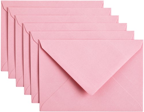 Envelop Papicolor C6 114x162mm babyroze pak à 6 stuks