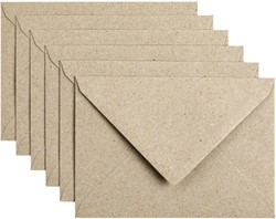 Envelop Papicolor C6 114x162mm kraft grijs pak à 6 stuks