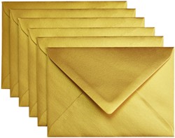 Envelop Papicolor C6 114x162mm metallic goud pak à 6 stuks